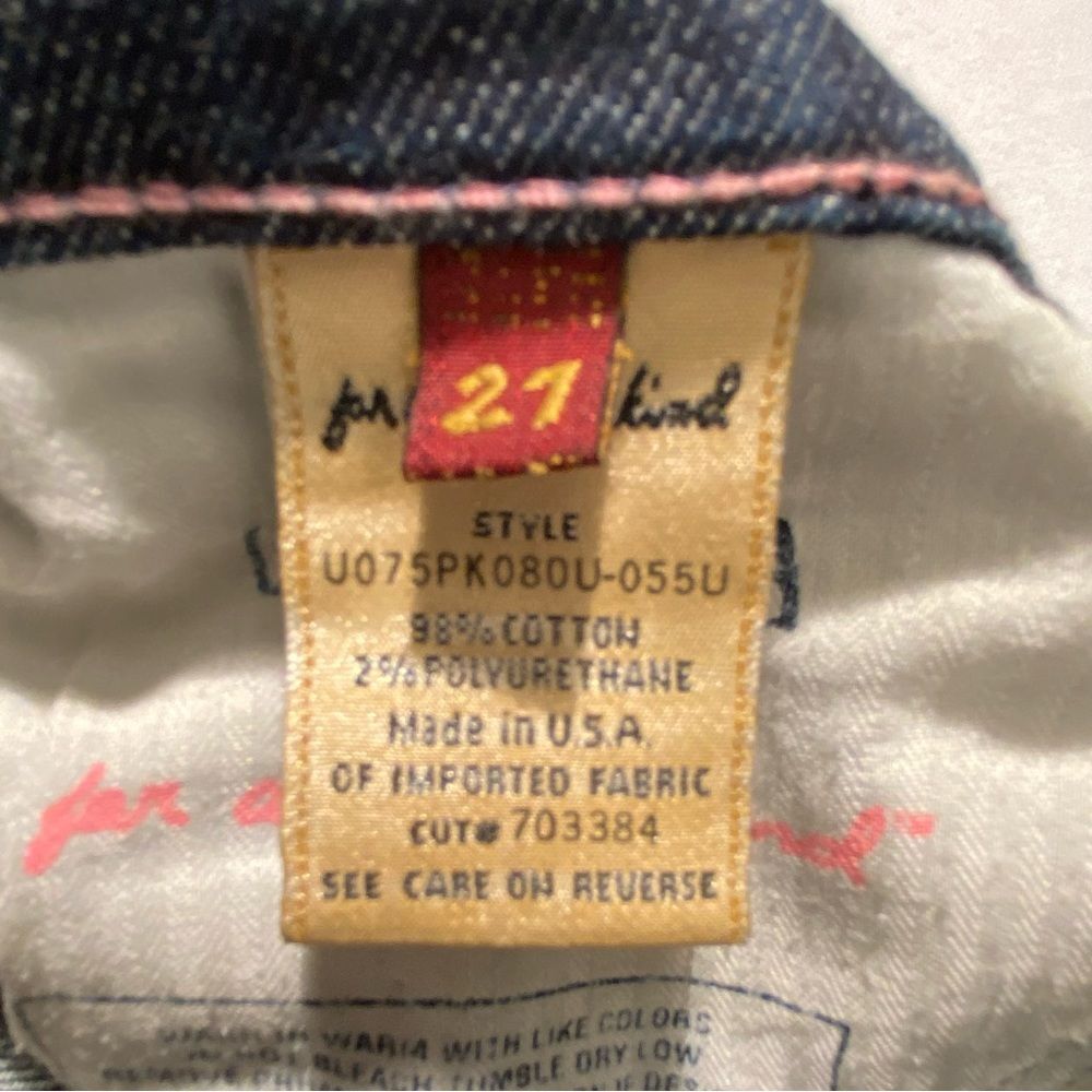 7 For All Mankind Women’s Bootcut Pink Stitch Blue Jeans, Size 27 - Picture 11 of 12